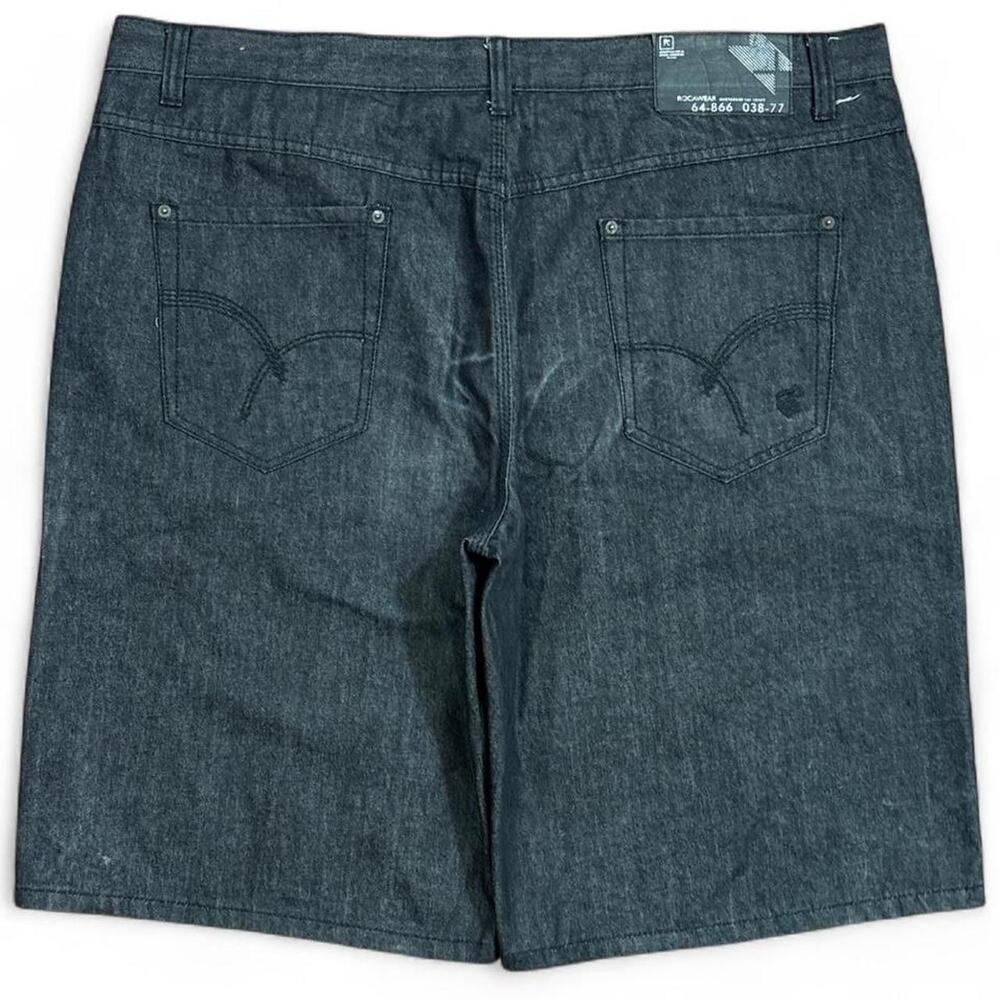 Vintage Rocawear Men’s Master Of Craft Black Baggy Y2K HipHop Shorts Size 48